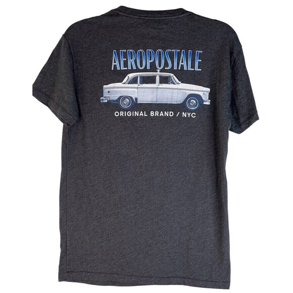 Men's Aeropostale Short Sleeve T-Shirt NYC Graphic Print Taxi Size Small Gray - Picture 1 of 7